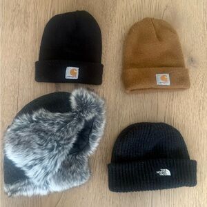 Toddler Beanie Set (4)- Black and Brown